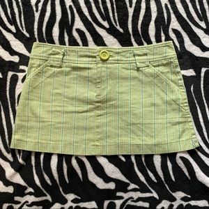 Green mini skirt
